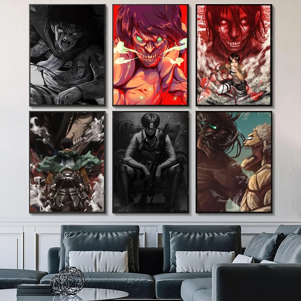 Japan Anime Attack On Titan Eren Jaeger Poster Paper Print Home Living Room Bedroom Entrance Bar Cafe Art Painting Decoration