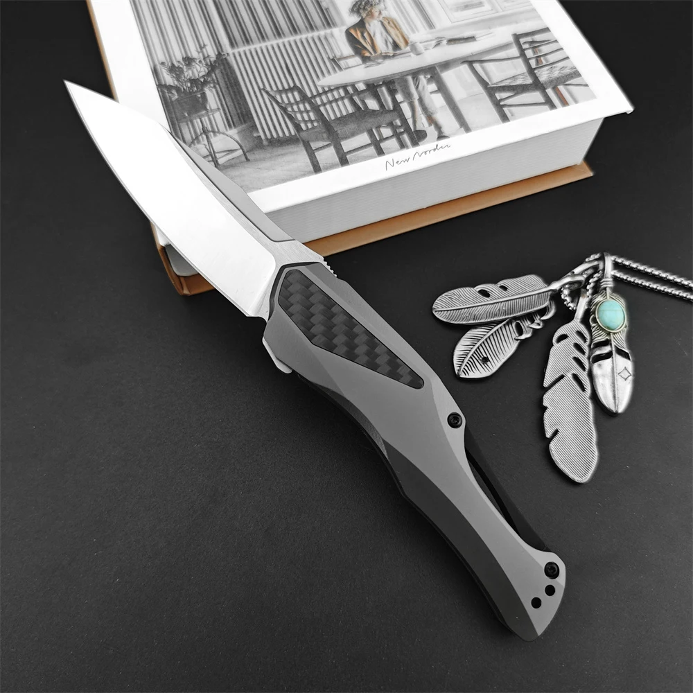 

KS 5500 зажимный нож KVT с вспомогательной разверткой 3,4 "D2 двухцветное лезвие из нержавеющей стали с ручками нож для кемпинга на открытом воздухе