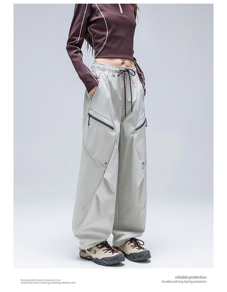 Unisex Wasserdichte Cargohose – Wandelbarer Straight/Jogger-Schnitt, 3D-Schnitt Reflektierende Reißverschlusstaschen, Urban & Leichte Outdoor-Bekleidung – Detail 17