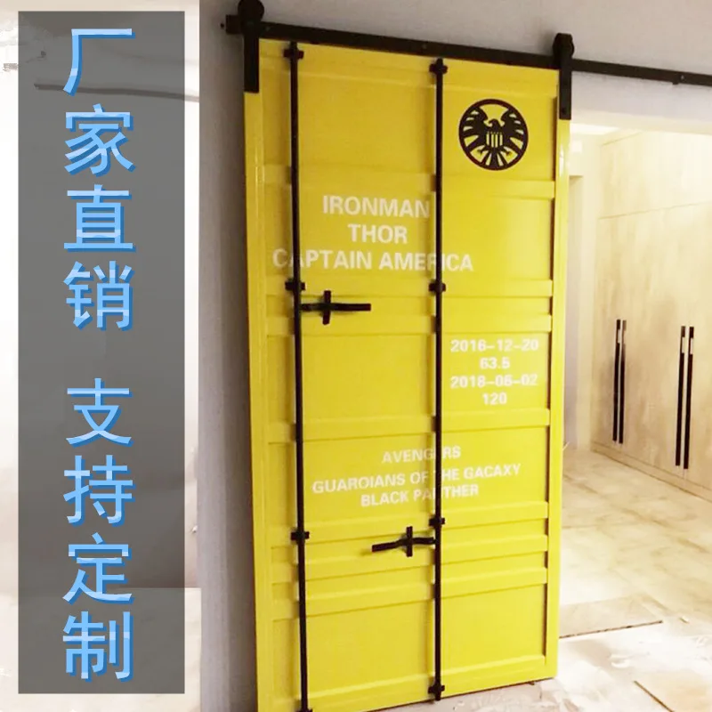 

Wrought iron container door, bathroom door, kitchen , vintage barn, hanging rail, sliding doubleLoft industrial