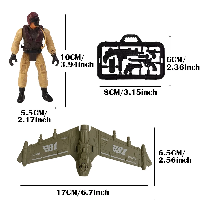 Special Forces Soldier War Shooting Game Action Figure Modle Military Catapult Plane UAV Fighter Play Kid Boy Toy w/ Gift Box