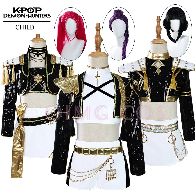 

Kids Child K-POP Demon Hunters Rumi Cosplay Costume Mira Zoe Carnival Anime Halloween Party Masquerade Costumes Women Game
