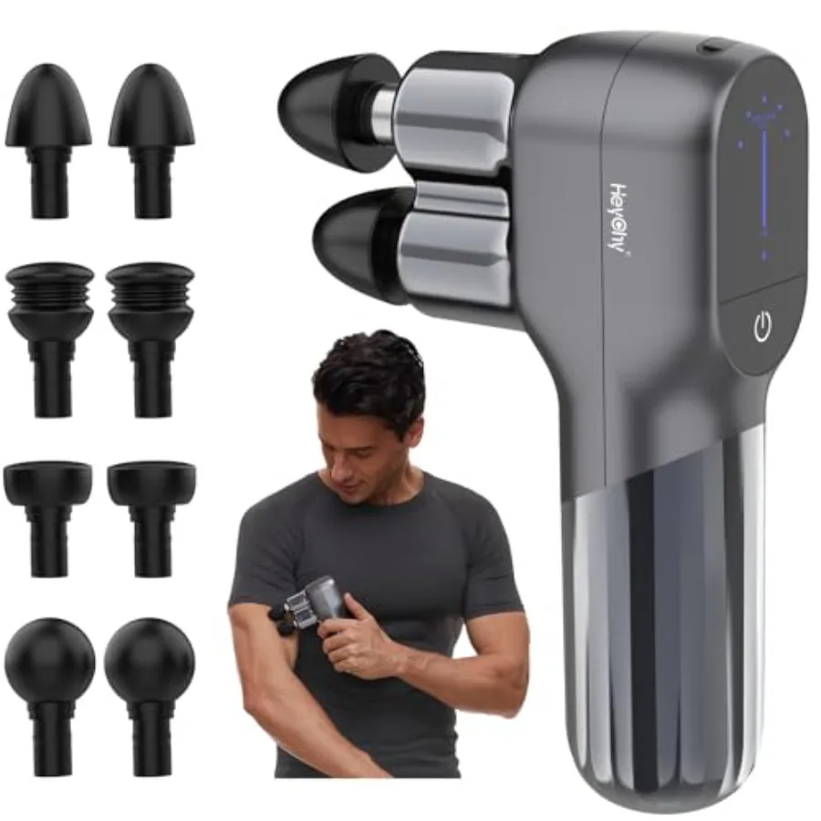 Portable Handheld Deep Tissue Percussion Massage Gun with DualHead Design for Athletes and Active Individuals Ideal for Muscle