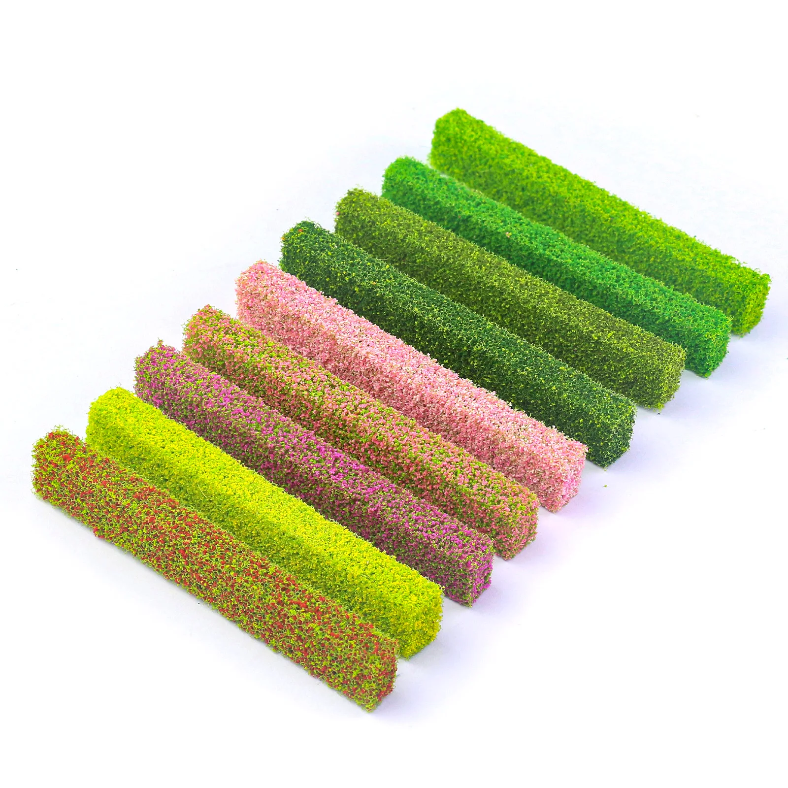 10 cm lange Strauchstreifen-Grasmodellbausätze für die Herstellung von Sandtischmodellen, Materialien für den Außenbereich, Straßenstrauch-Landschaftsdiorama, 10 Stück – Detail 8
