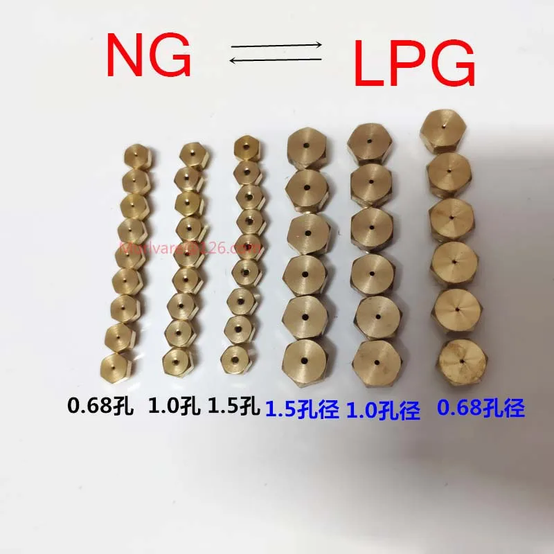 10Pcs/set Strong Exhaust Gas Water Heater Spare Parts LPG Changed To NG Gas Source Interchangeable M5 M8 Nozzle