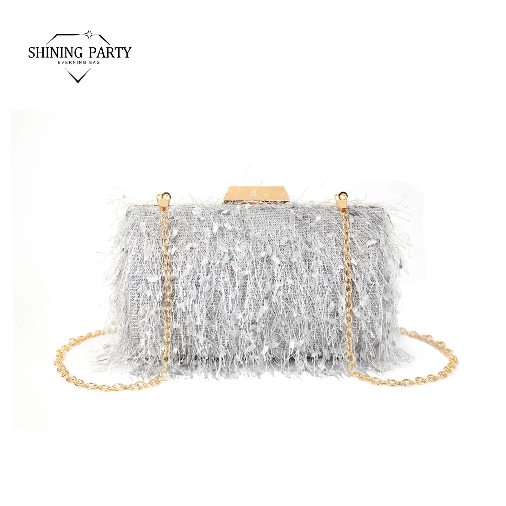 Luxury Women Evening Bag 3D Floral Handmade Applique Hard Case Clutch with Chain Strap for Prom Cocktail Party Gift