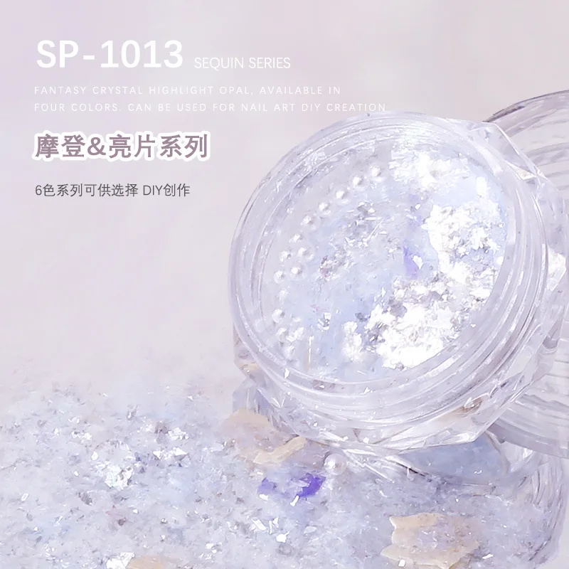 Shinng Nail Art Sequins Nail Glitter DIY Chrome Powder Sparkly Irregular Coarse and Fine Mixture Bow Star Manicures Decorations