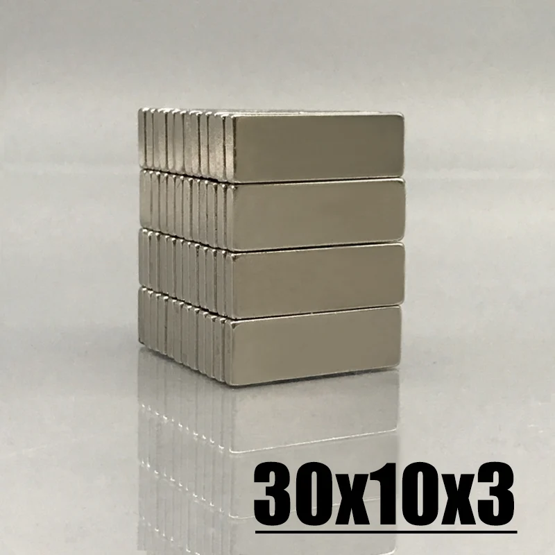 30x10x3mm Magnet 2-200pcs 30*10*3mm Magnet Accessory N35 NdfeB Neodymium Permanent Magnetic Imanes Magnet Fridge Magnets