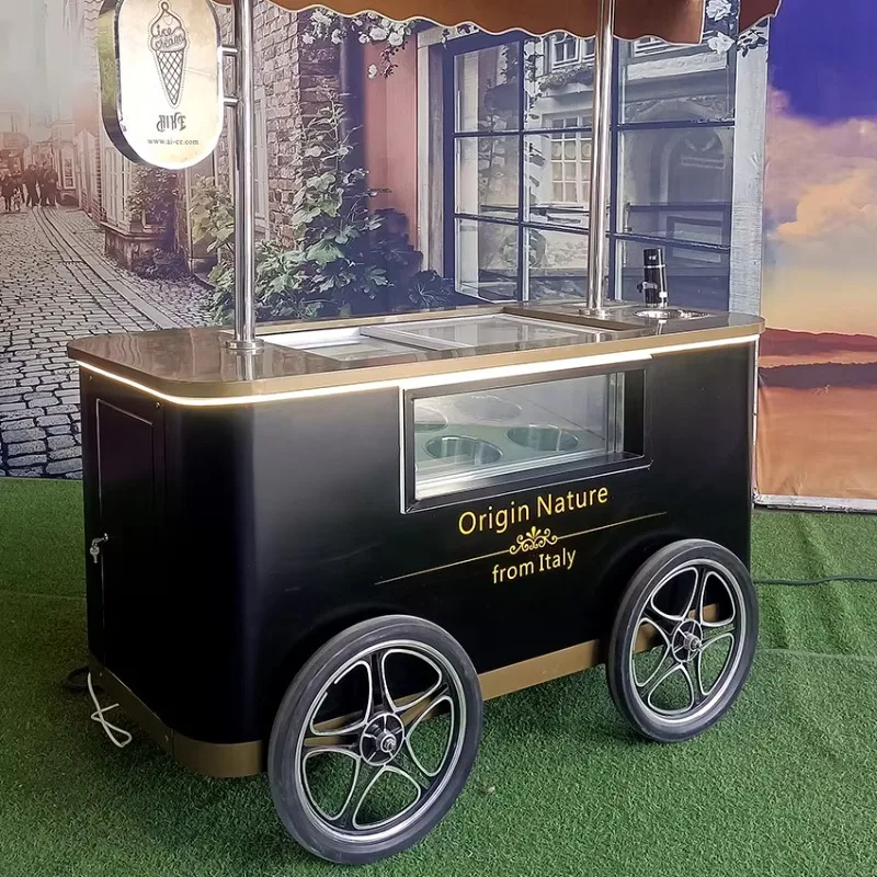 الآيس كريم تعويم رائجة البيع تصميم مخصص الغذاء الفريزر شاحنة التجارية المحمول مقطورة المصاصة عرض Sase العربة