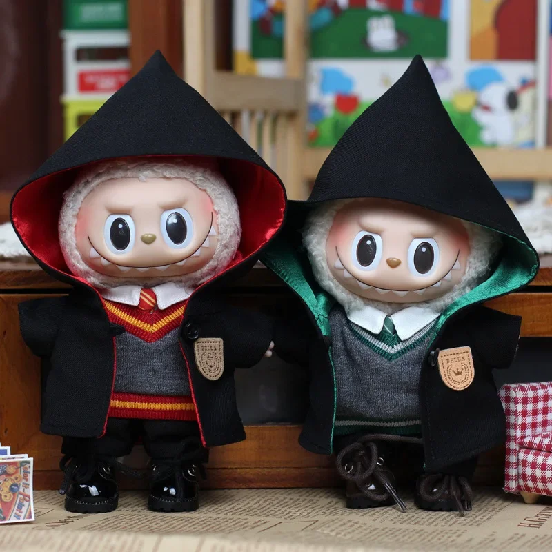 

For 17cm Labubu Doll Clothing School Cape Suit Clothing Magic Academy Fashionable Suit Holiday Gifts