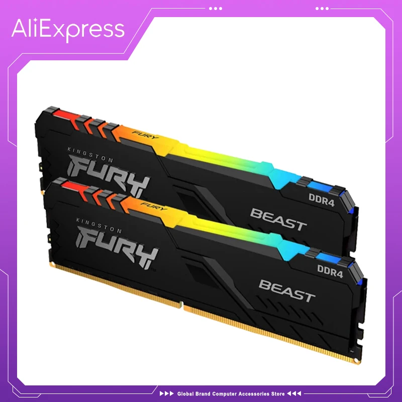 HyperX FURY DDR4 RGB Memory 8G 16G 3600MHz 3200MHz DDR4 CL15 1.2V DIMM DDR4 RGB 3200MHz 8GB 16GB Memoria Ram For Desktop