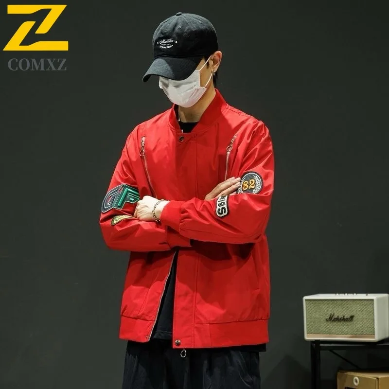 

COMXZ Men Jackets Korean Style Fashionable Travel Camping Versatile Handsome Hiking Outerwear Comfortable Walking Fishing Coat