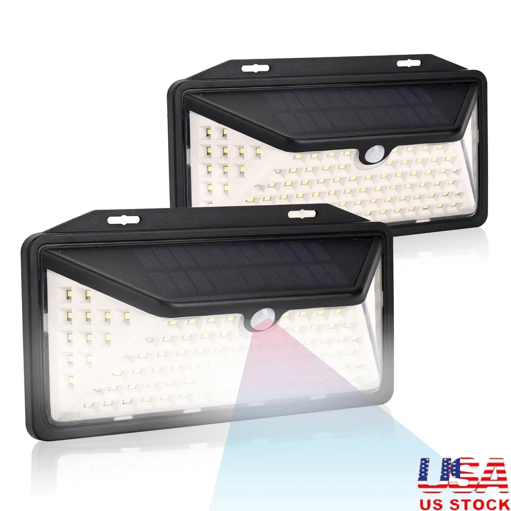 

Solar Motion Sensor Outdoor Lighting 2 Pack Waterproof Dusk to Dawn Security Lighting Easy Install IP65 Rated 10 Hours Charge
