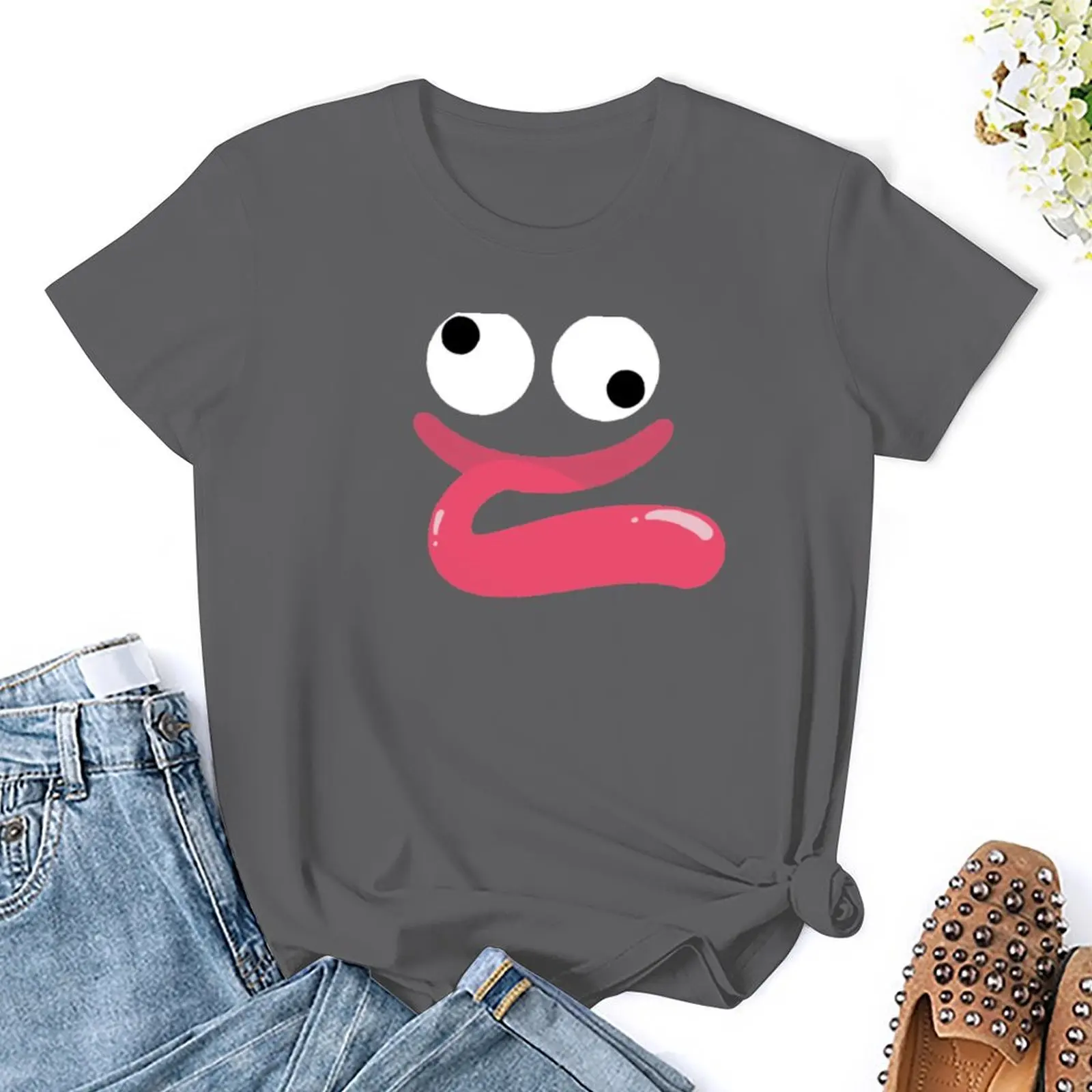 Gooey-T-shirt Kawaii pour femmes, vêtements, chemisier, cordons, 600