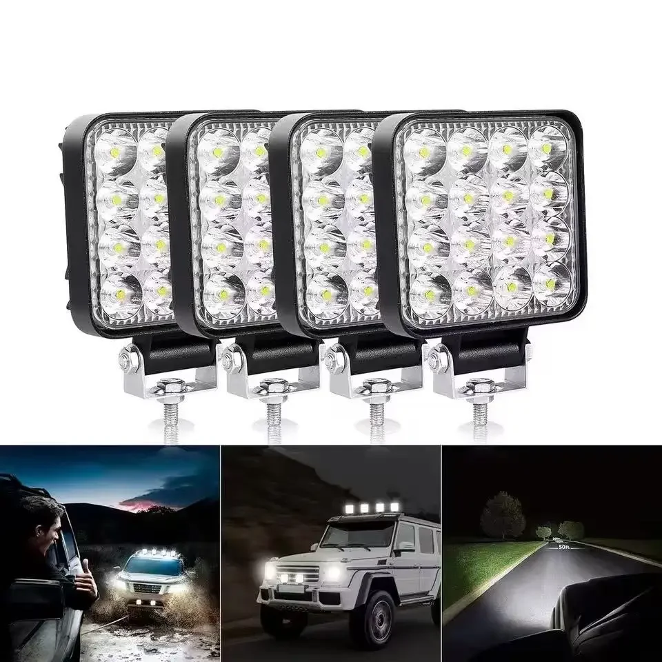 Faro da Lavoro LED Bianco Braveway 6000K 12V 24V IP68 Impermeabile per Auto, Trattore, Barca, Camion, 4X4, 4WD, SUV, ATV, Veicoli Fuoristrada