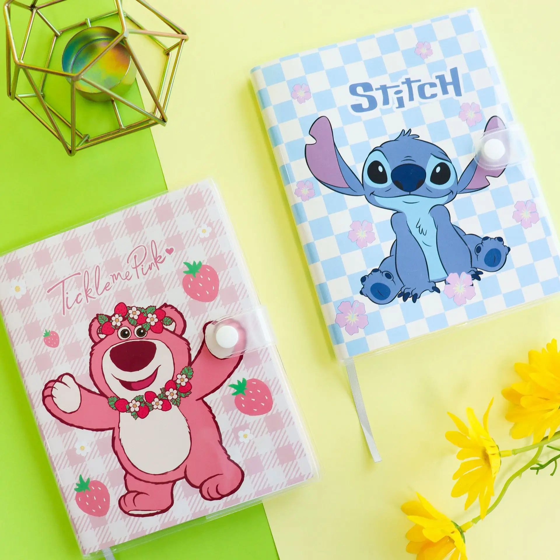 Anime Disney Stitch Cartoon Notebook Cute Strawberry Bear Student Notebook DIY Colorful Handbook Diary Gift