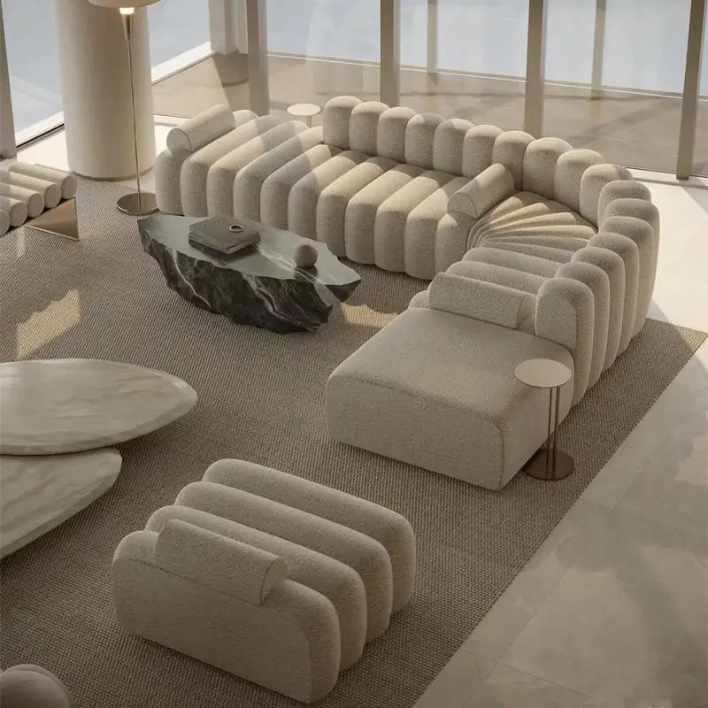 Curved Modular Piano Key Sofa Italian Minimalist Scandinavian Modern Creative Designer Fabric Combination Living Room Sofa