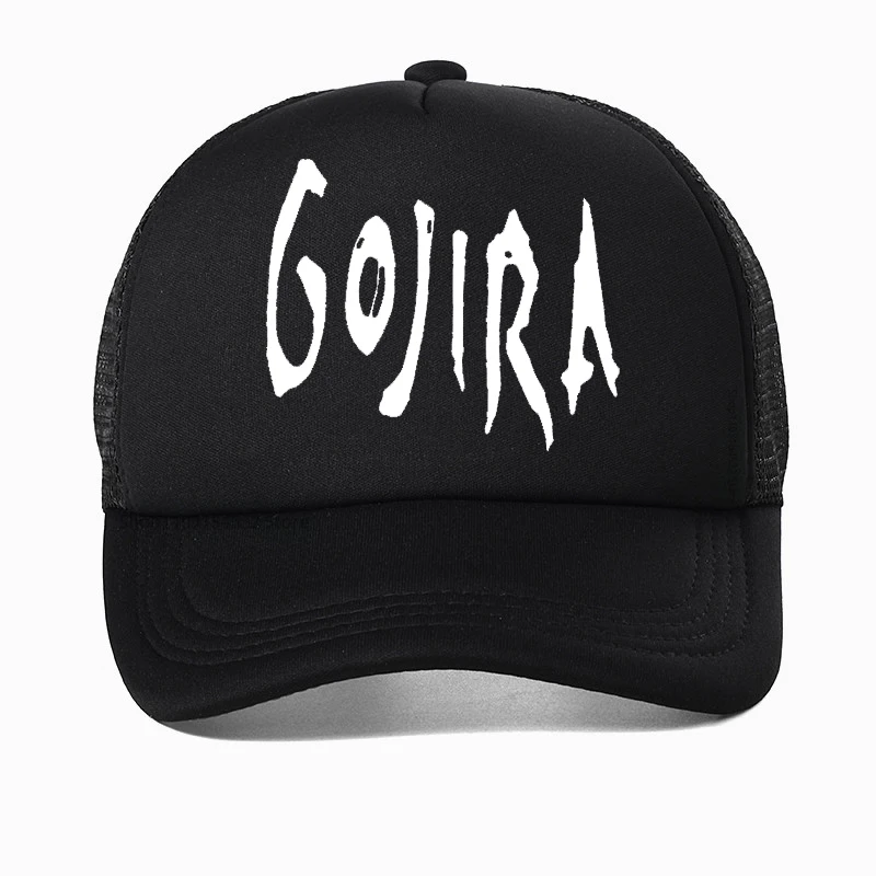 Gojira Baseball cap Men\'s Metal rock hat Summer Cotton Mesh Trucker Caps Gojira Band hats French Heavy Metal Band skull cap