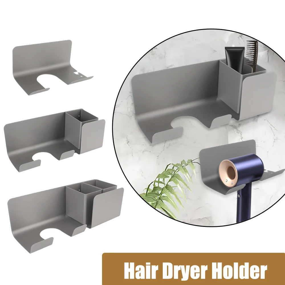 Hair Dryer Organizer Rack Storage Rack Hairdryer And Straightener Holder Multifunctional Storage Shelves Wall Mounted Aluminum