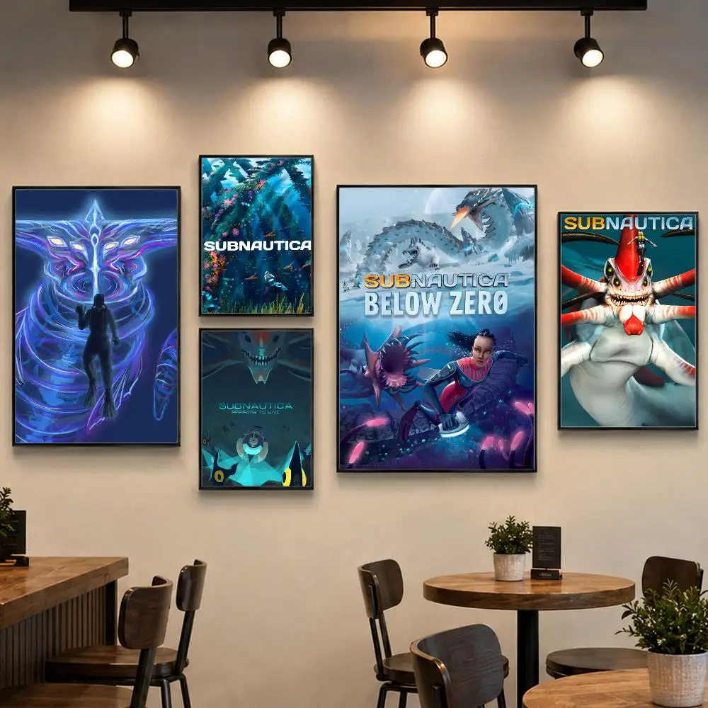 Game S-Subnautica Poster PP Paper Decorative Wall Art for Living RoomsBedrooms Bars Cafes Stylish Home Decor Gift