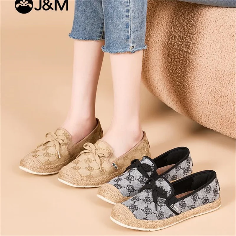 JOY&MARIO Fisherman Shoes 2024 Spring Luxury Women Shoes Flower Korean Style Flat Casual Shoes Slip-on Summer Shoes Espadrilles