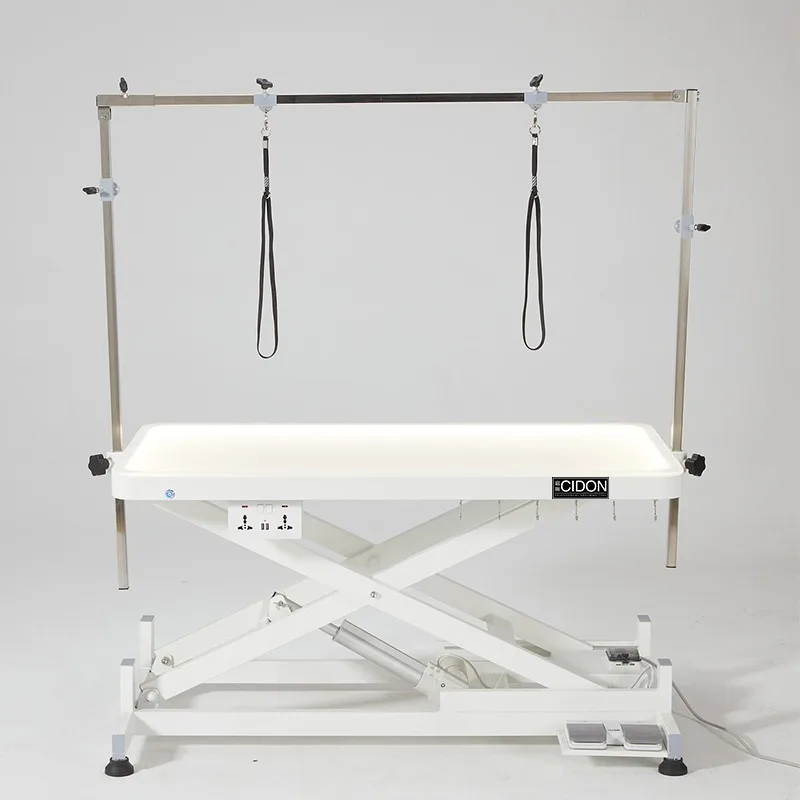 

Custom Adjustable Electric Lifting Trimming Table Led Light Waterproof Pet Grooming Table Dog Cat Hair Dryer Modeling Grooming