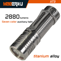 Maeerxu XT3 Titanium Alloy Powerful Battery Flashlight IPX7 18350 Battery 2800LM EDC Torch LED Flashlights For Camping Fishing