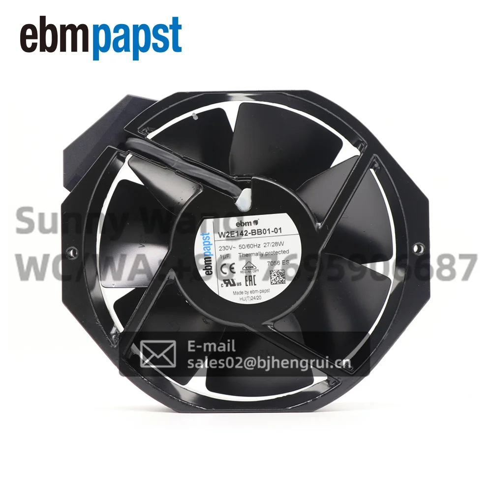 

Germany ebmpapst W2E142-BB01-01 7056ES 230V 27W Axial Temperature 172*150*38MM Cooling Fan For UPS Power
