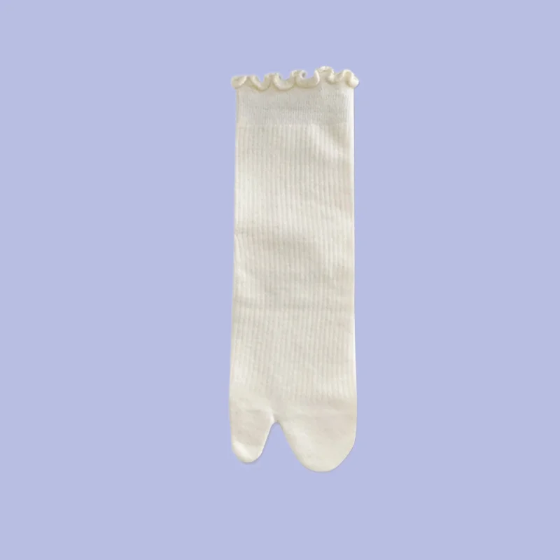 Calcetines de algodón fino para mujer, medias largas y cómodas de alta calidad, absorbentes del sudor, con encaje de Punta dividida, para primavera y verano, 5/10 pares