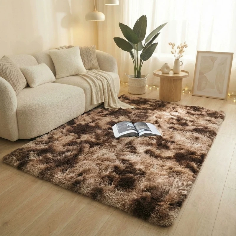 Graue Batik-Shaggy-Teppiche Ultra Weiche Rutschfeste Plüsch-Teppiche Schlafzimmer Wohnzimmer Kinderzimmer Große Größe Wohndekor Bodenmatten – Detail 30