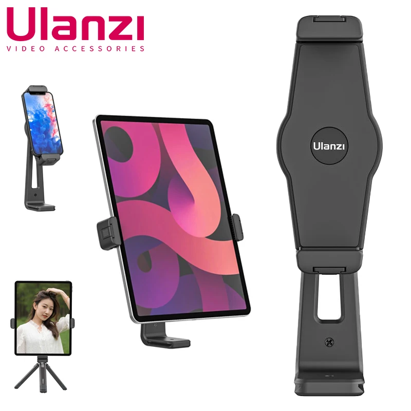 Ulanzi ST-20 Horizontally and vertically Tablet Stand Clamp Holder Universal for iPad Pro 5 iPad Air Mini Samsung Tab Huawei