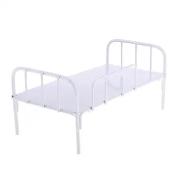 Handcrafted 1/6 Dollhouse Miniature Metal Single Bed Furniture Toy for Mini Action Figures Doll Accessory White