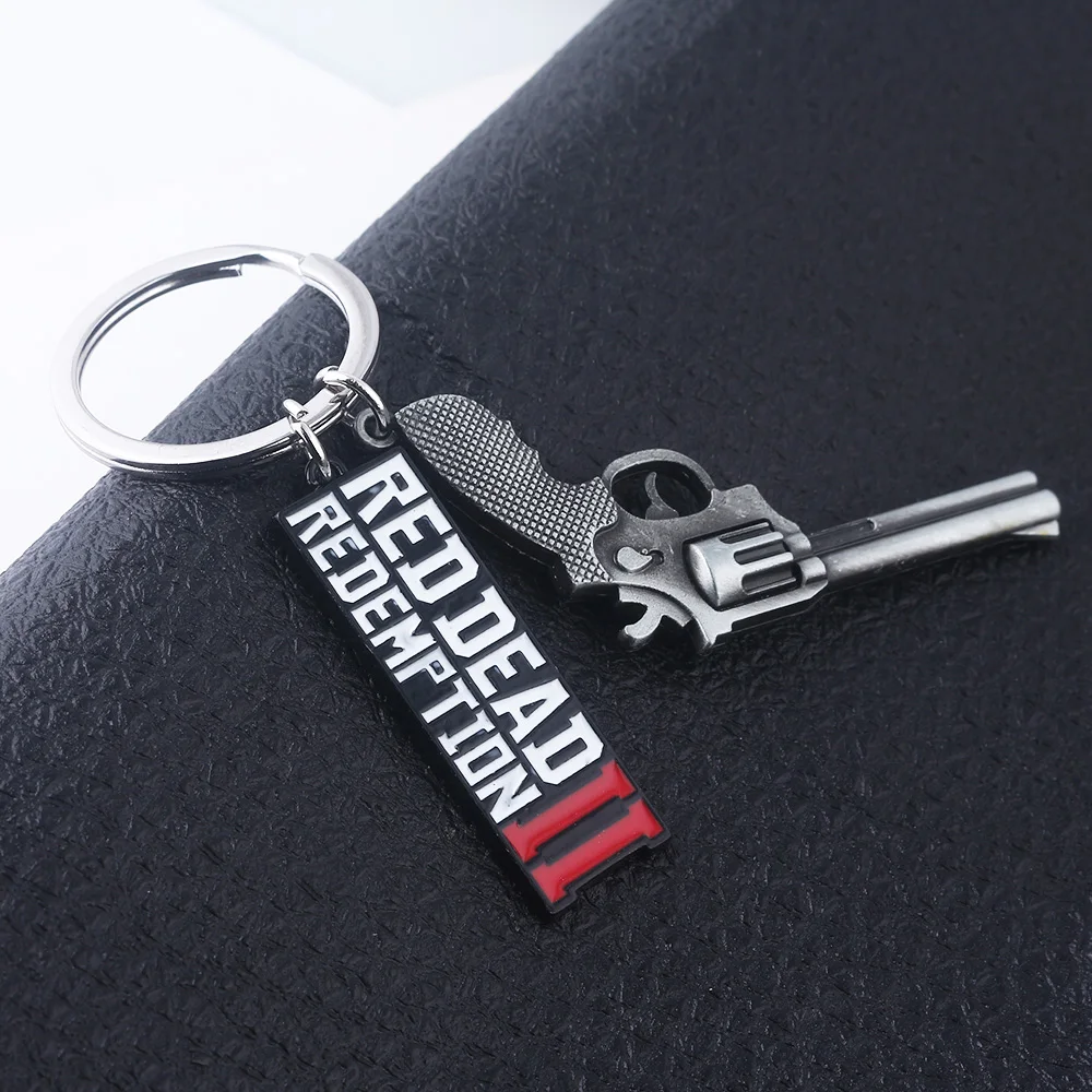 Game RDR2 Arthur Morgan Revolver Model keychain Red Dead Redemption 2 Bag Car Pendant Fans Cosplay Gift For Men Women Jewelry