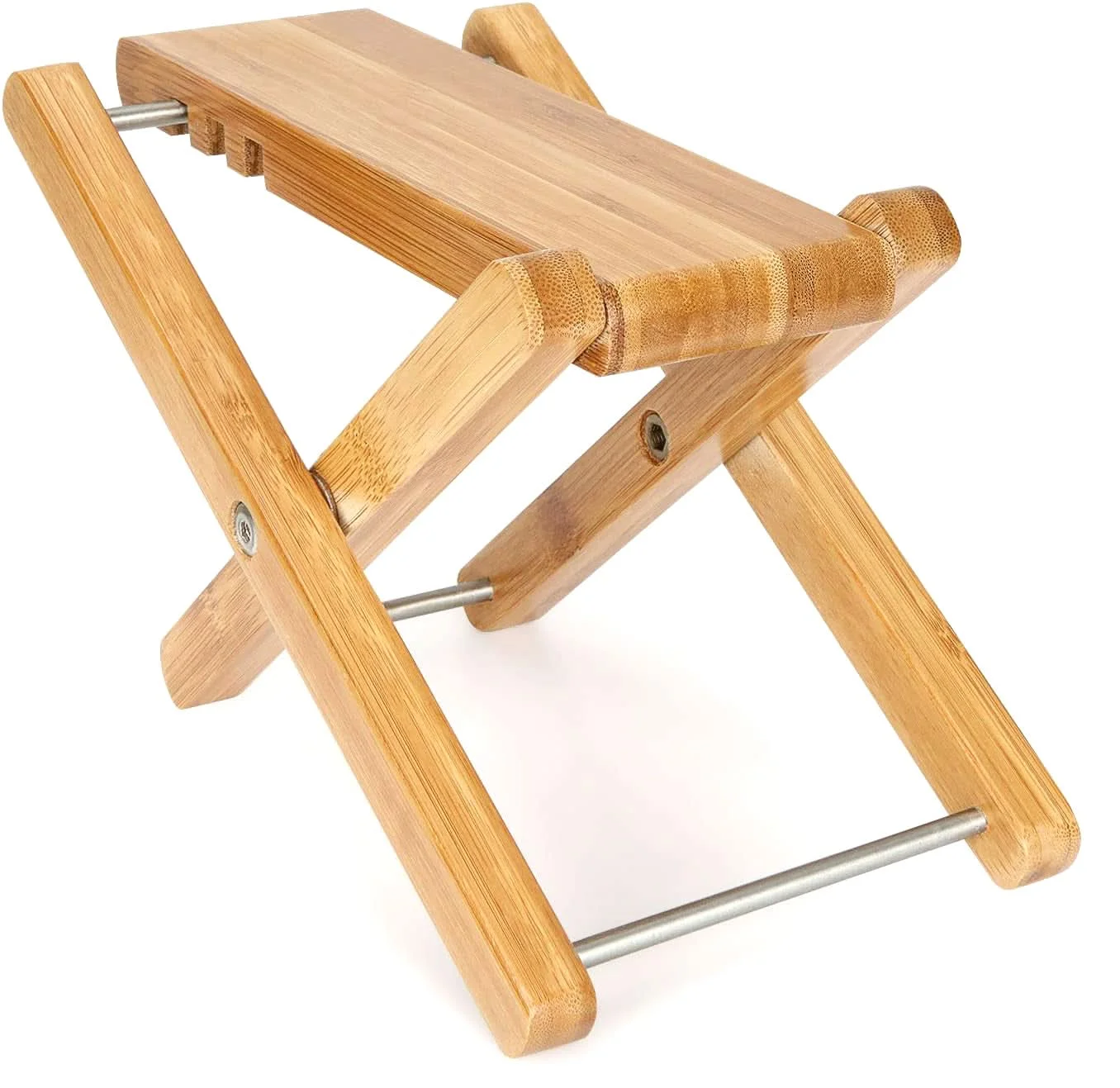 

5 Core Wooden Guitar Foot Stool 3 Level Adjustable Leg Rest Classical Footrest GFS WD