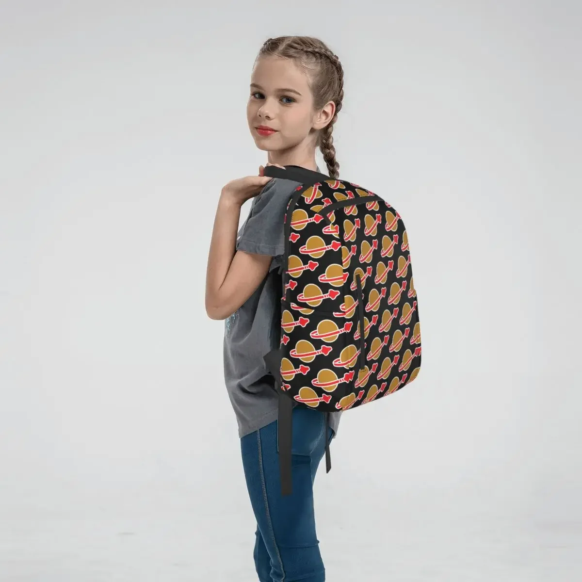 Classic Space Logo Backpack Large Capacity Children BookBag School Bag Shoulder Bags for Men Women