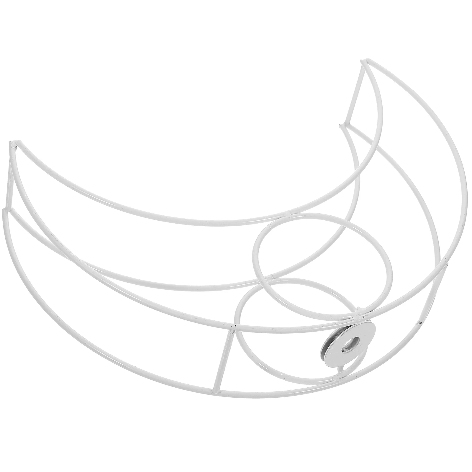 1PCS Moon Shape Iron Lampshade Frame Metal Light Rack for Table Desk Bedside Lamps Vintage Crystal Bracket Stable