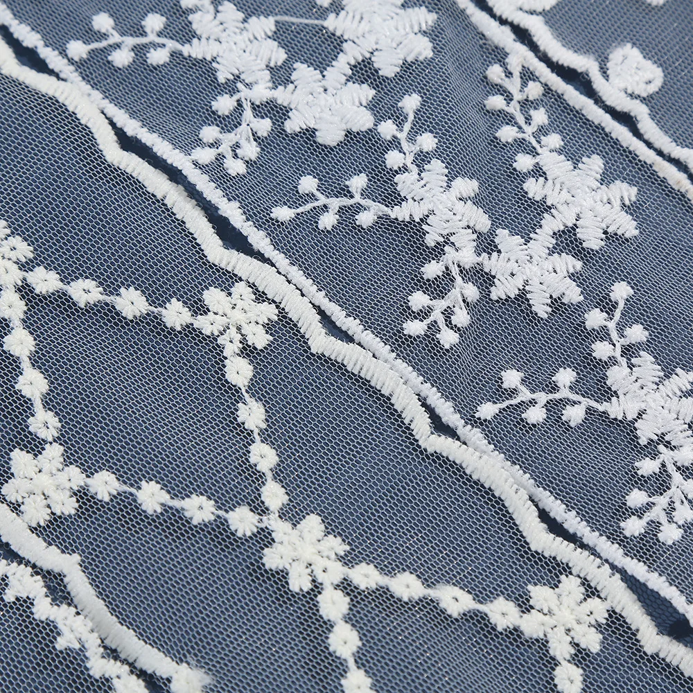 1 Yard White Apricot Love Heart Small Floral Tulle Embroidery Lace Trim for Clothing Curtain DIY Decoration Accessories In Stock