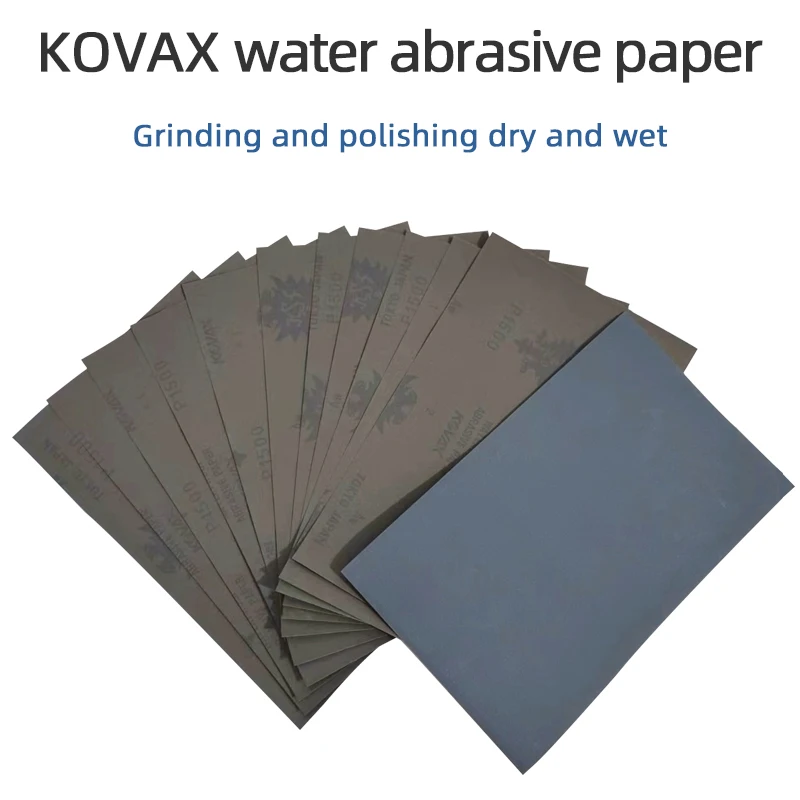Японская водостойкая абразивная бумага KOVAX Eagle 1500/2000 Grit для влажной и сухой шлифовки, для авторемонта и рукоделия, 140x225 мм, аналог 3M 401Q