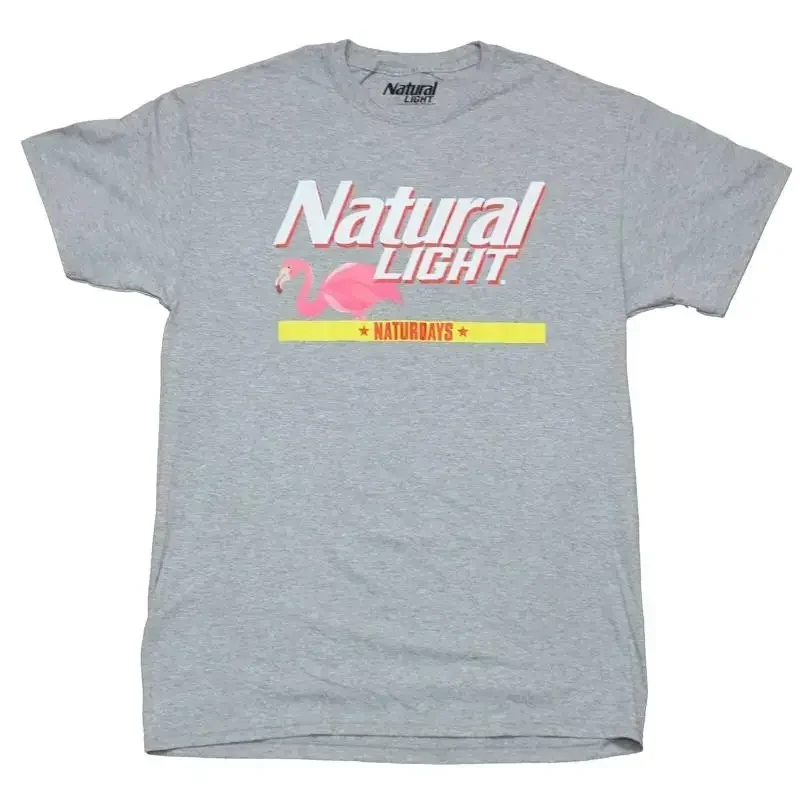 Natural Light Adult New T Shirt Naturdays Flamingo Logo Pic