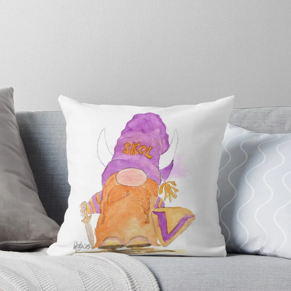 

SKOL Minnesota Viking Gnome Throw Pillow Sofa Covers For Living Room covers for pillows Pillowcase Cushion luxury decor pillow