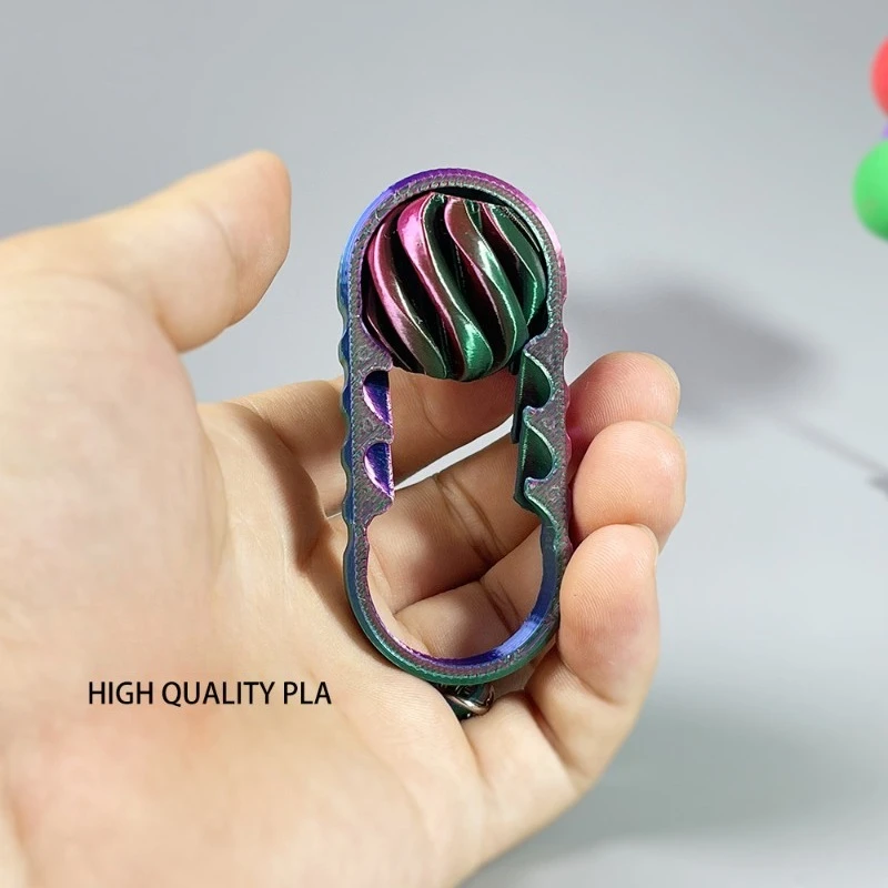 3D Printed Decompression Fidget Spinner Two-Color Vortex Toy Spiral Three-Dimensional Structure Ornament for Stress Relief