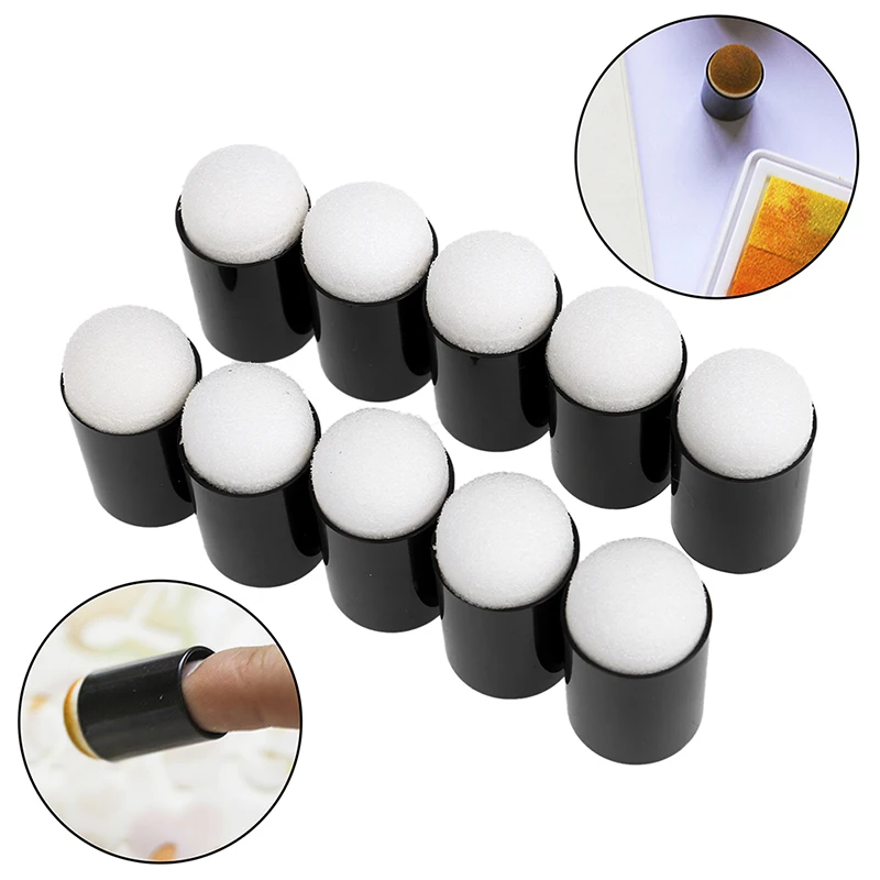 10Pcs Child Finger Sponge Daubers Paint Ink Pads Stamping Brush Handmade DIY Craft Scrapbooking Painting Making Drawing Kit
