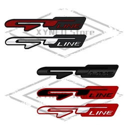 3D GT Line Logo For Sorento Sportage Ceed Picanto K5 K9 K3 Stinger Emblem Metal Badge Decal Car Head Grille Rear Trunk Sticker