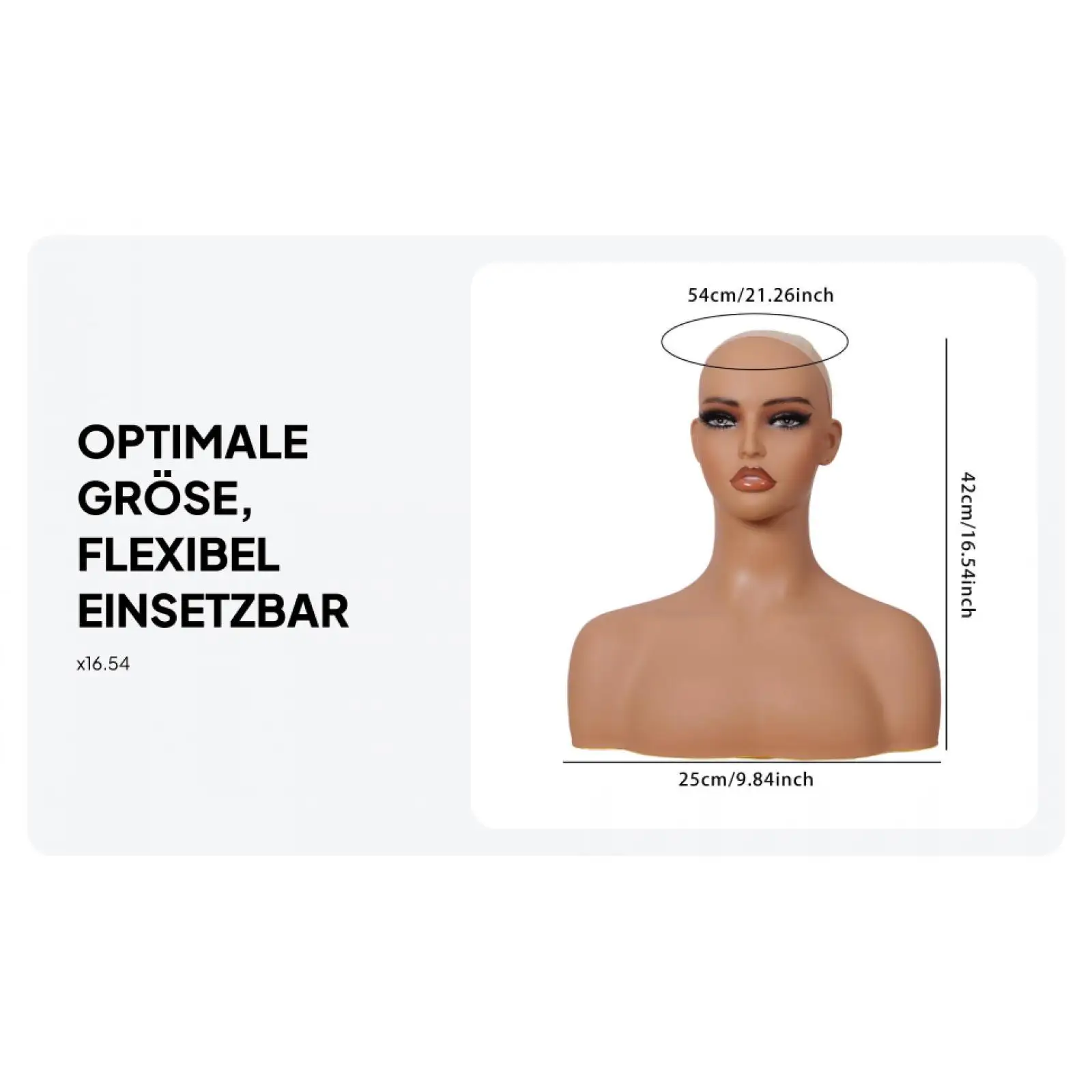 

Female Bust Mannequin Hairpiece Head Stand Multifunction Lifelike Model of Human