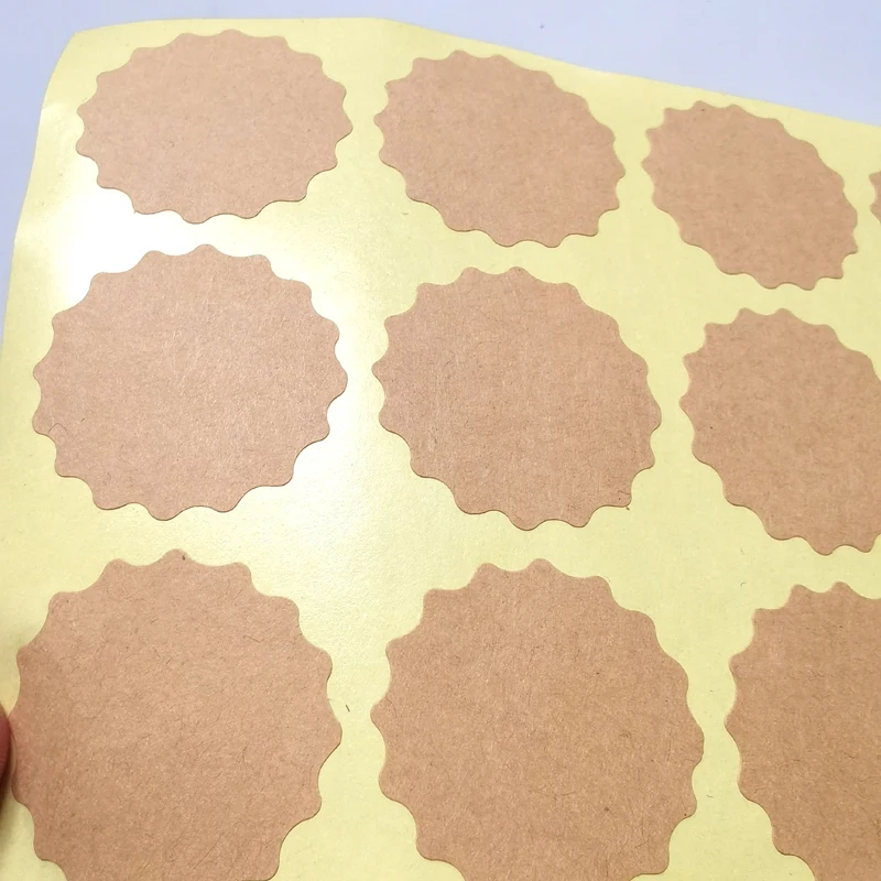 120PCS Round/Heart 35mm BLANK Brown Kraft Paper Sticker For DIY Writting Printing Baker Label