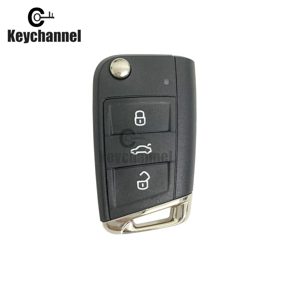 1pcs 3 Buttons MQB Key Shell Car Remote Case for Golf MK7 Golf 6 Tiguan Skoda Seat Replacement Flip Remote Case With HU66 Blade