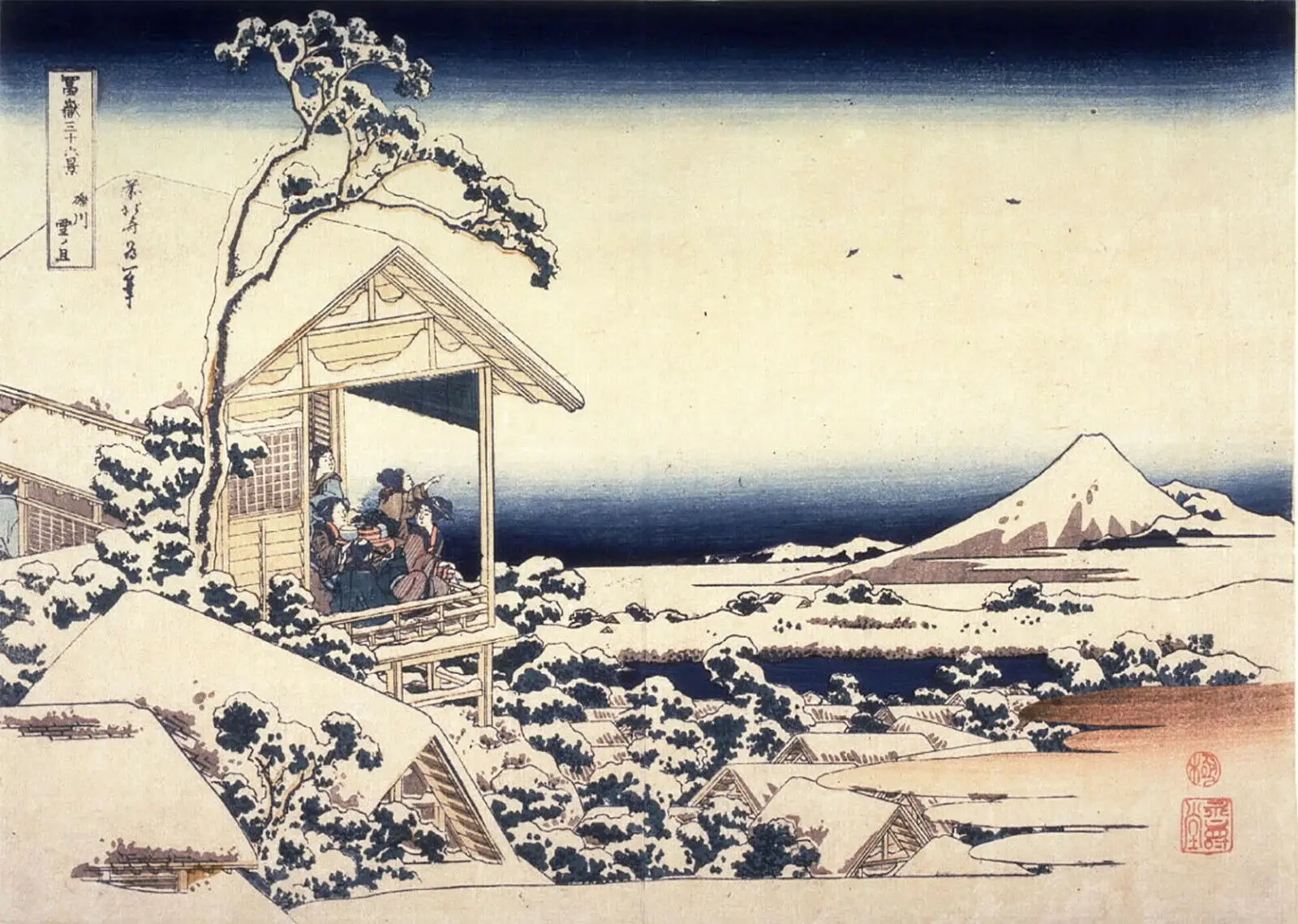 

Винтажная живопись в японском стиле katsushika hokusai fuji, Снежная живопись, Шелковый постер, домашний декор для стен