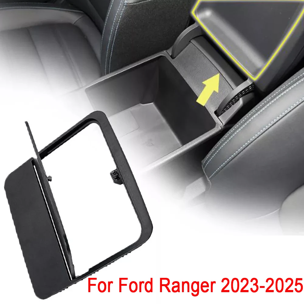 

Car Armrest Hidden Storage Box Partition Organizer Tray Center Console Interior Accessories Black For Ford Ranger 2023 2024 2025
