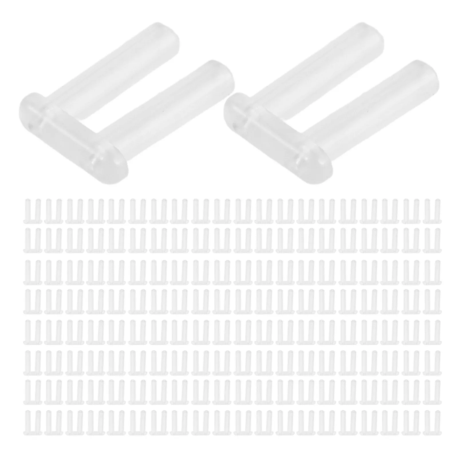 

200 шт. прозрачных пластиковых втулок для ремонта безободковых очков, двойные заглушки, аксессуары для очков, набор для ремонта безрамных очков