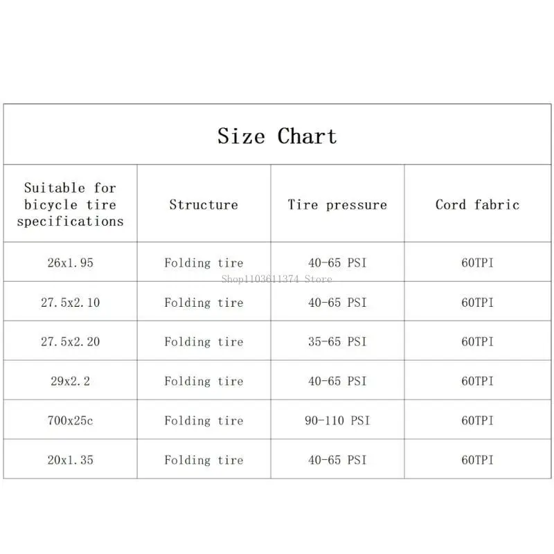 طي الدراجات البديلة لاستبدال دراجة الدراجة الجبلية الدراجة الجبلية 60TPI الإطارات المقاومة للثقب إطارات ركوب الدراجات